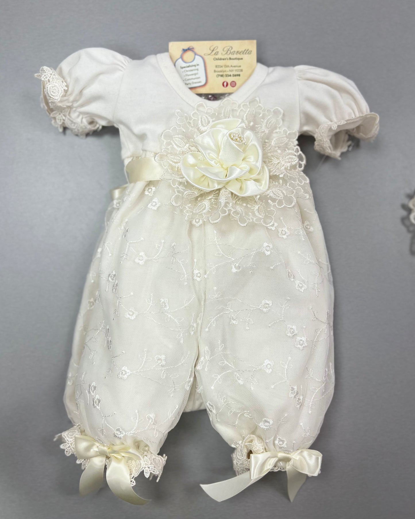 Ivory lace Romper Pam by Katie Rose