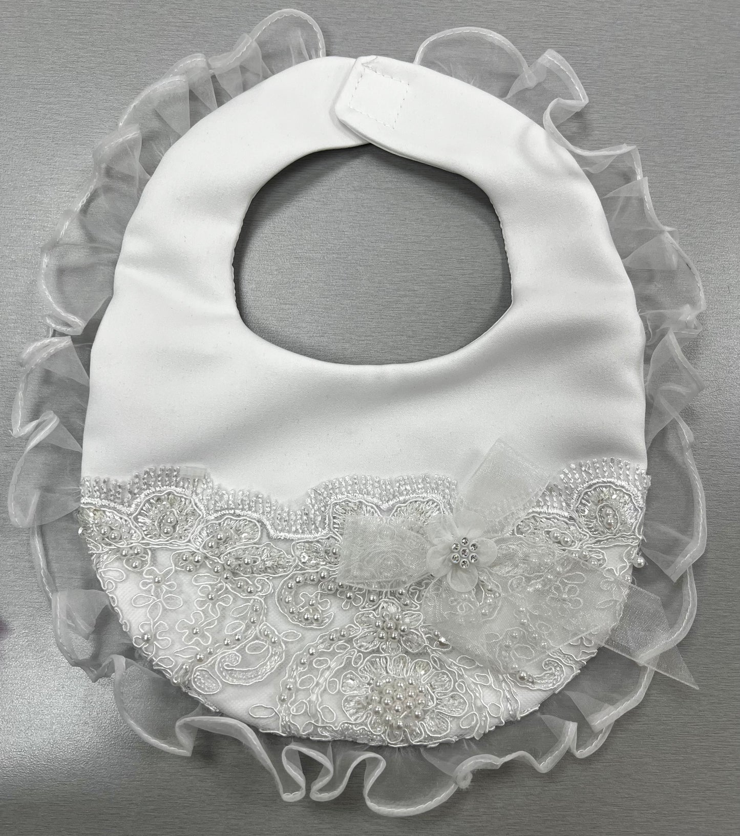 Heirloom Christening Gown - Hand-Beaded Baptism Dress with Bonnet - Wilma