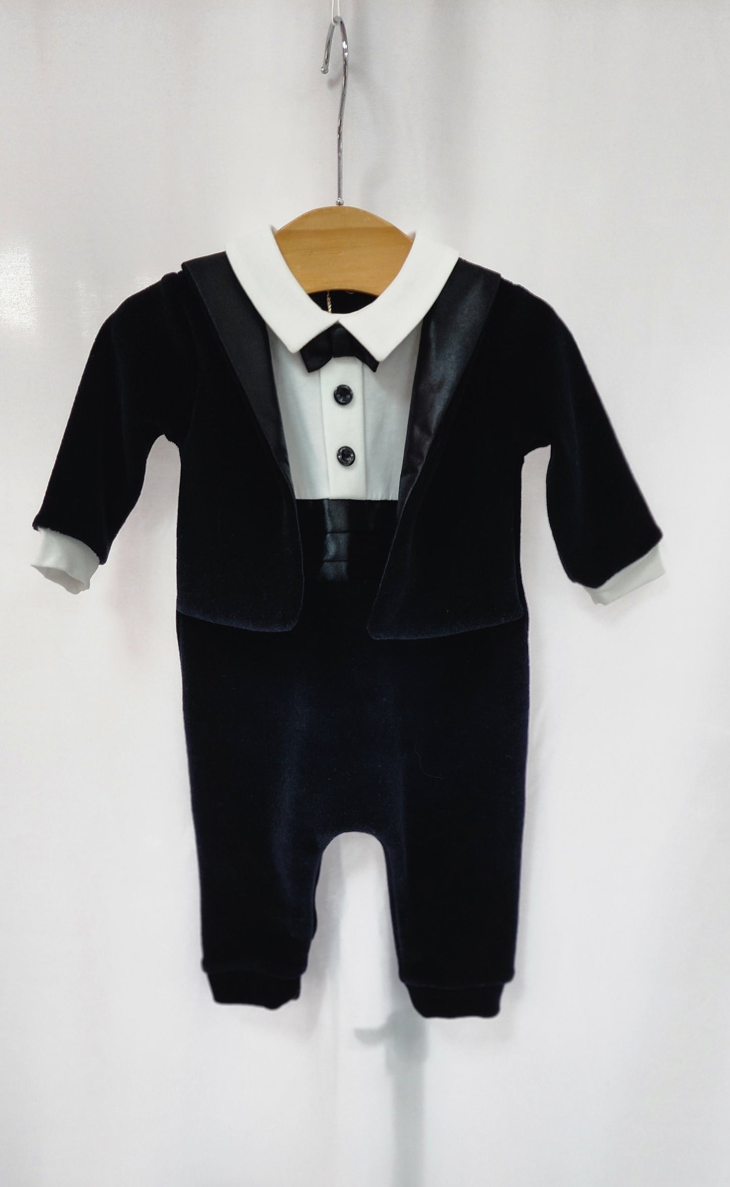 Bimbalo Boys One Piece Black Velvet Tuxedo Jumpe 6224