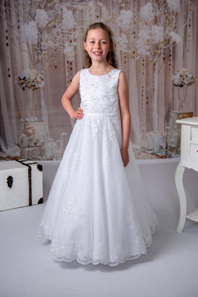 RosaBella by Sweetie Pie Communion Dress lace trimmed long gown RB625