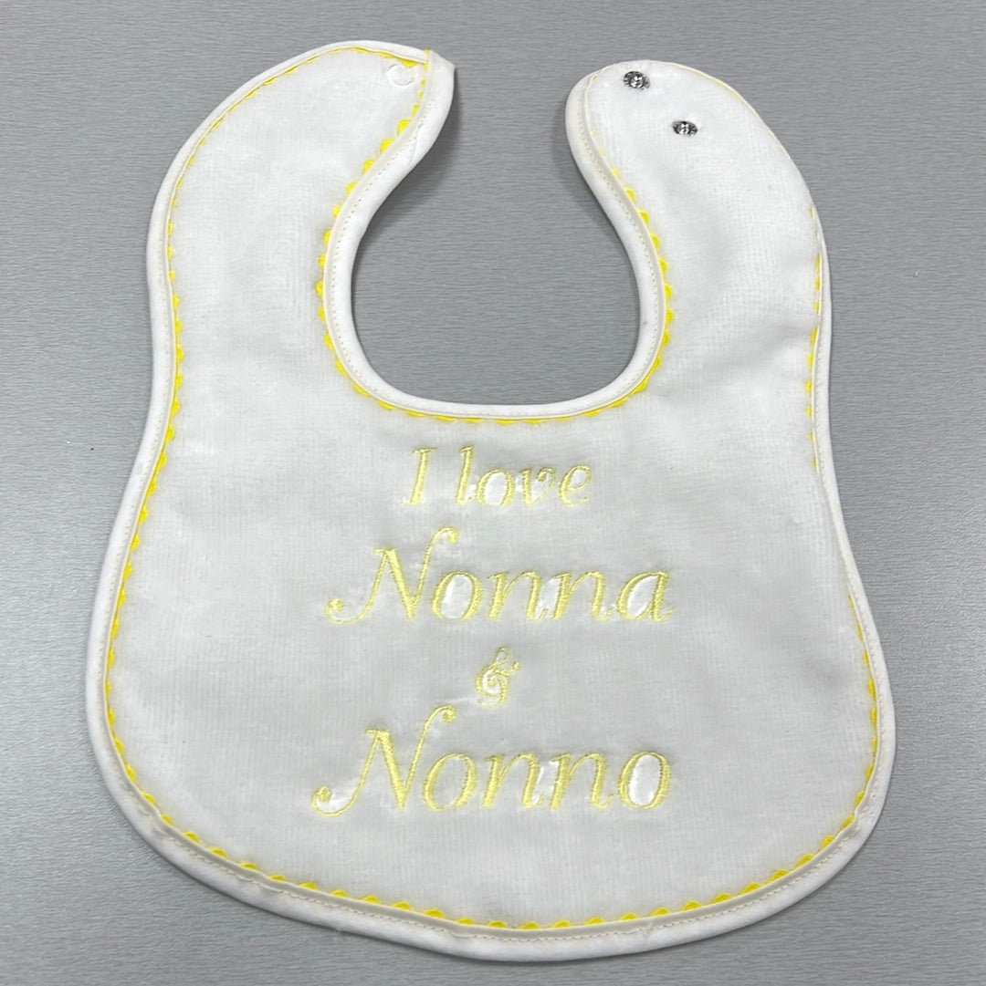 I love Nonna & Nonno Bib yellow