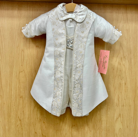 Lucas /Gold Brocade  christening suit by Piccolo bacio