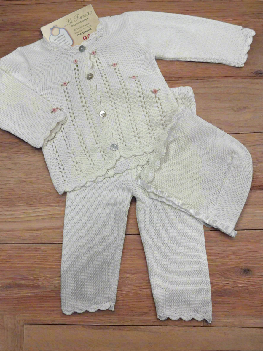 Adorable cream knit sweater & Pants set
