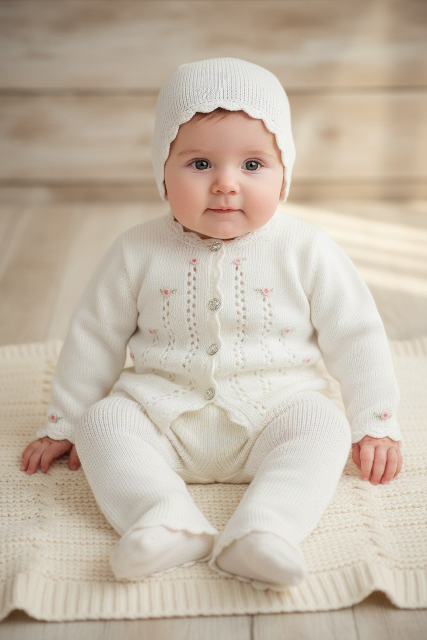 Adorable cream knit sweater & Pants set