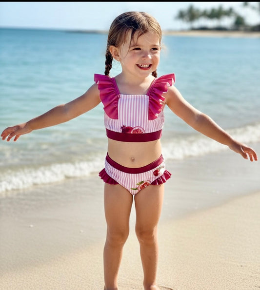 Girls 2pc Bathing suit with bow Made in Europe