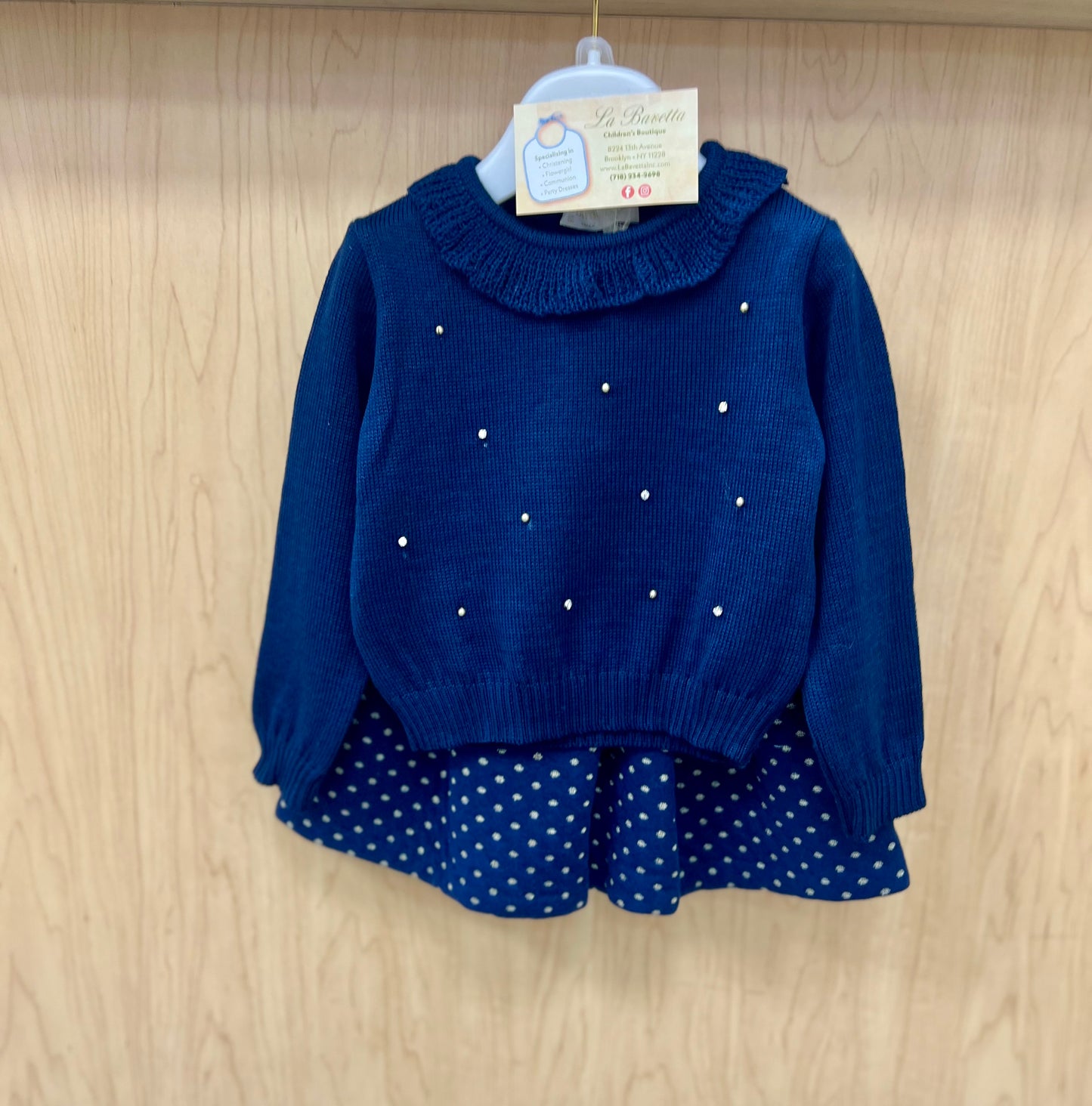 Bimbalo 7443 2pc navy Blue skirt set made in Italy
