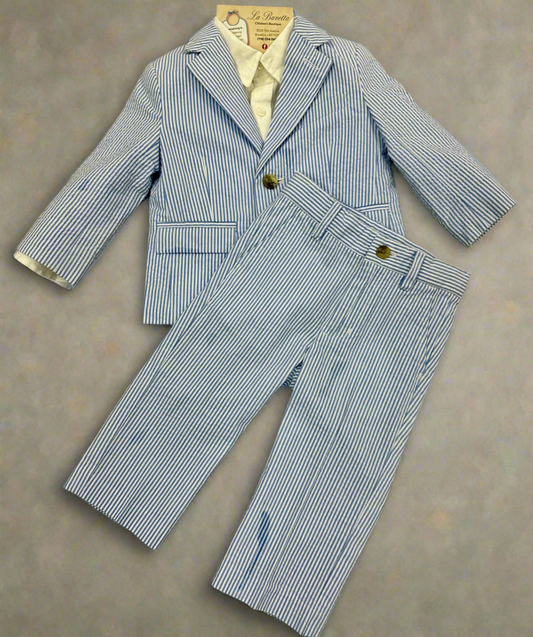 Seersucker Blazer Pants set 200618844