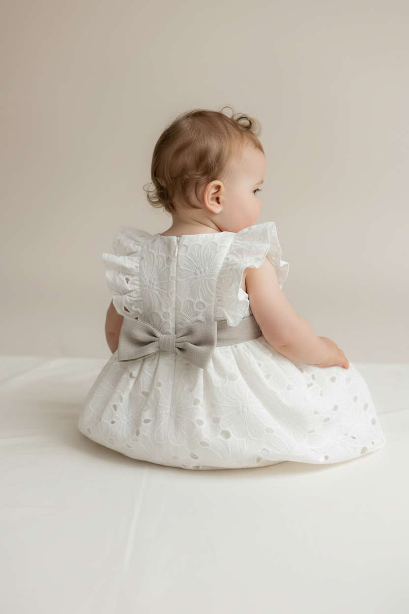 Bimbalo white Eyelet Dress made in Italy