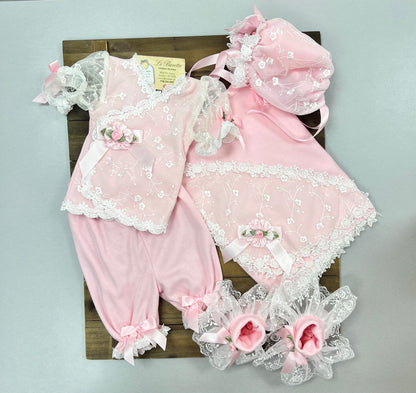 Katie Rose pink Lace take me home girls set Riley