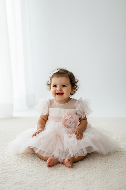 1-year-old girl in high-low tulle dress