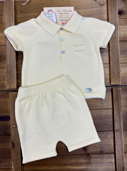 Baby Boy Knit Polo 2pc shorts  Set