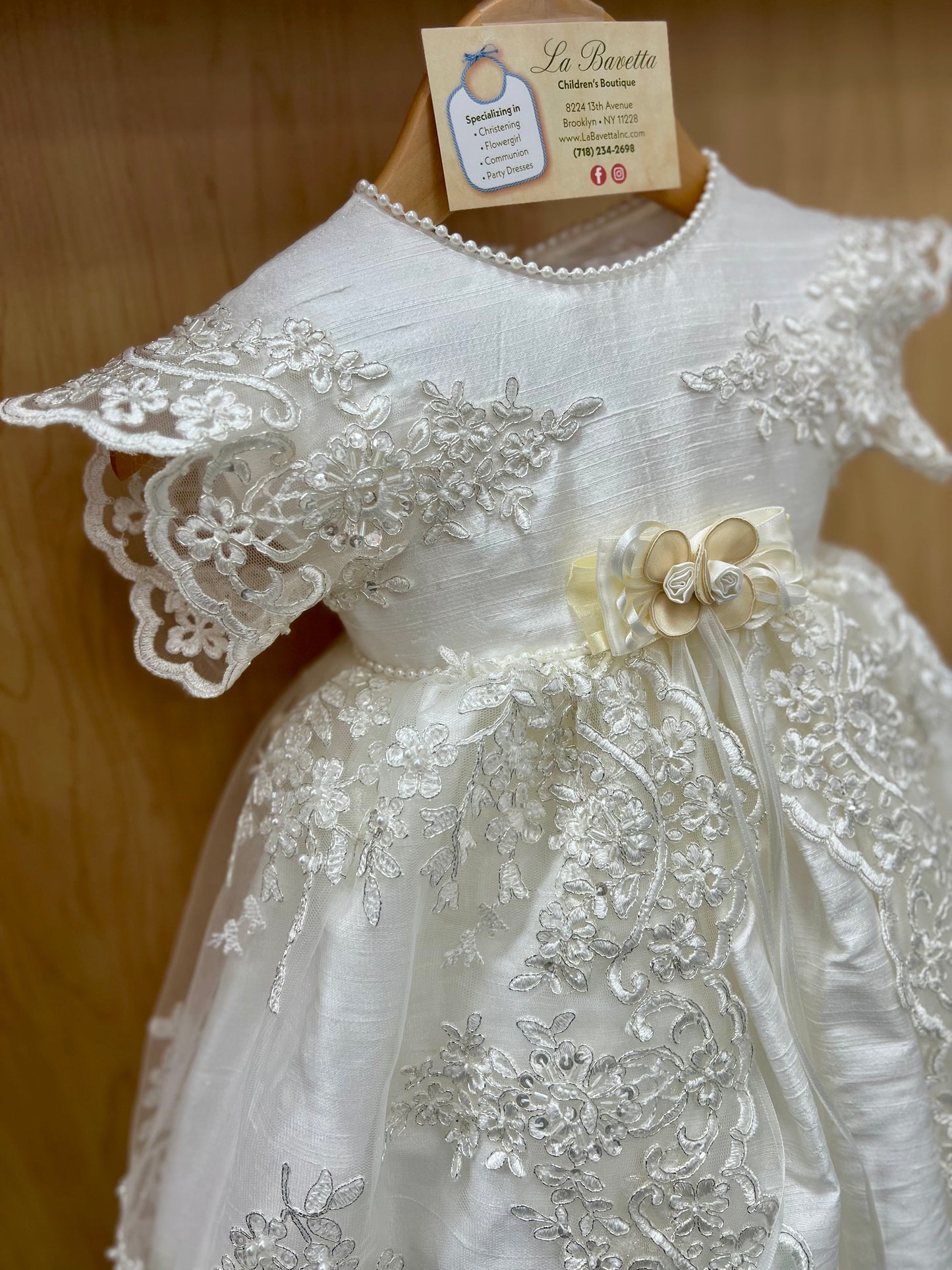 Piccolo Bacio Nicolette all silk Lace Baptism Dress