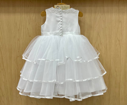 White Tulle & Satin lace top Dress