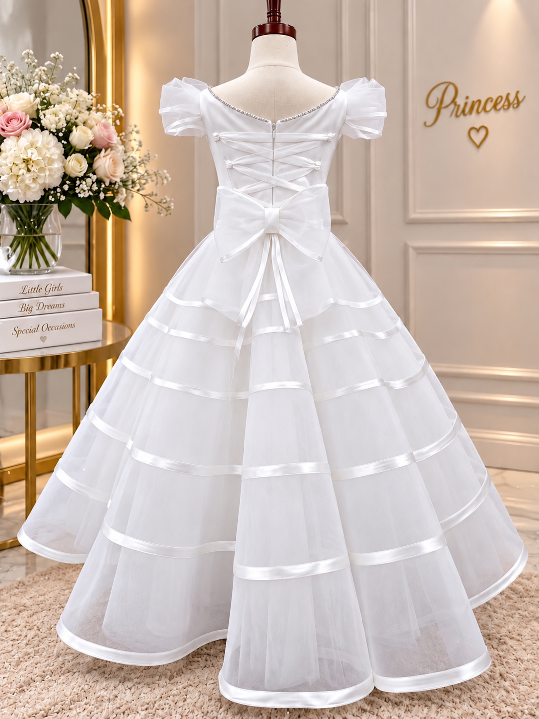 Girls White Communion Dress Made in Italy