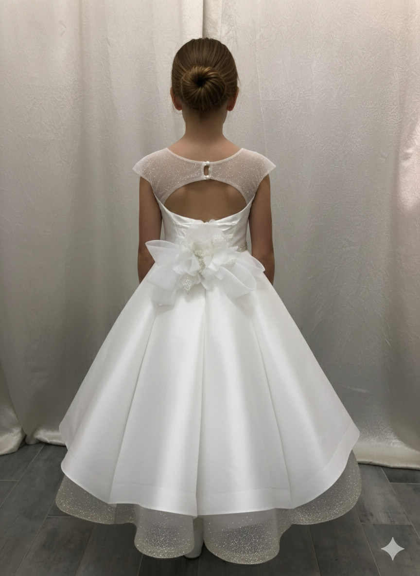 Mikado Shimmer Communion Gown Made in Italy