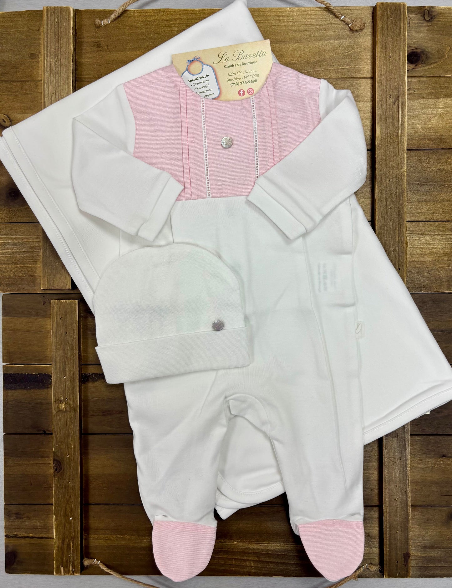Baby Girl Take-Home Set - White & Pink