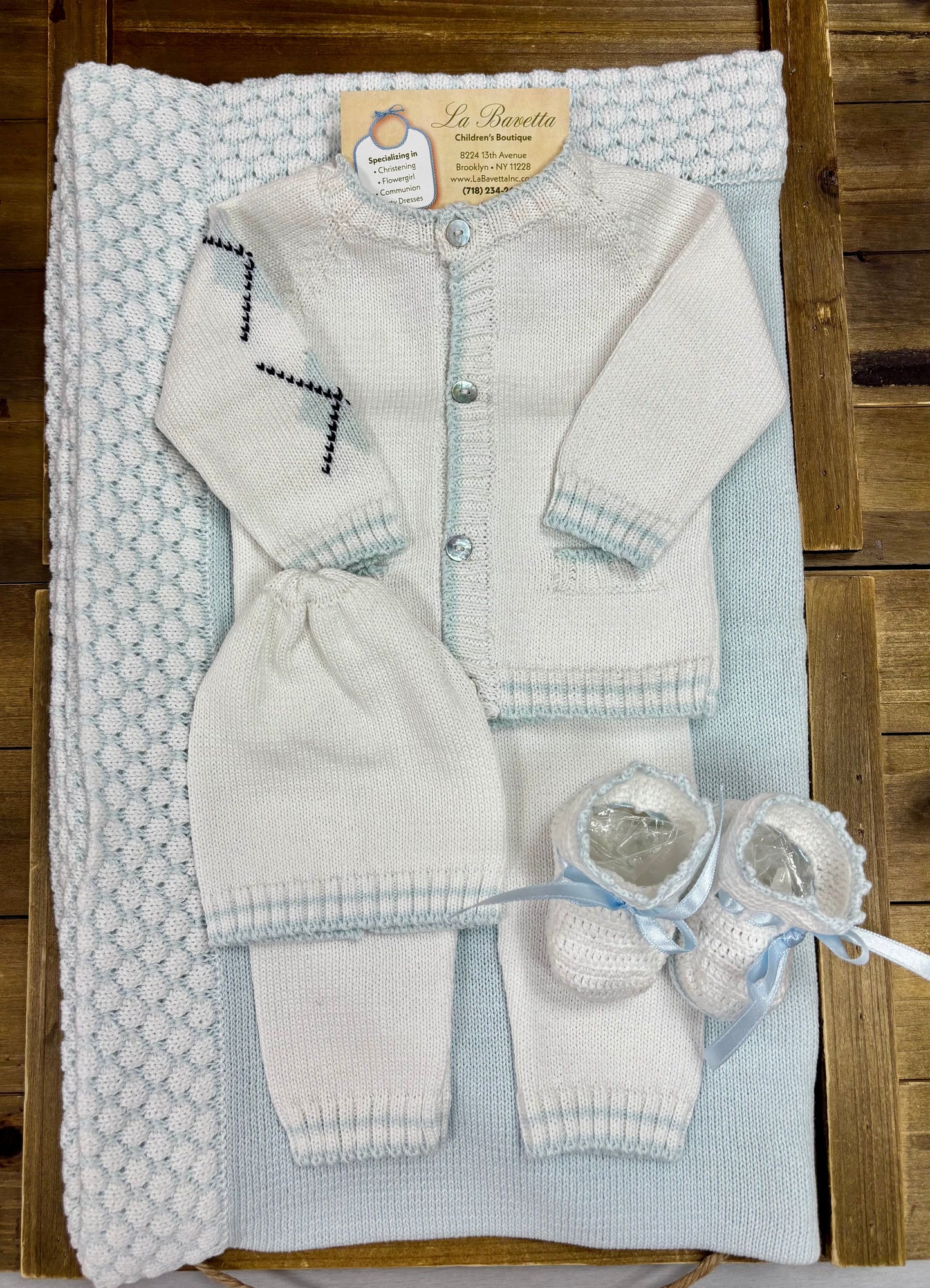 Baby Knit 4-Piece Set — Cardigan, Pants, Hat & Booties