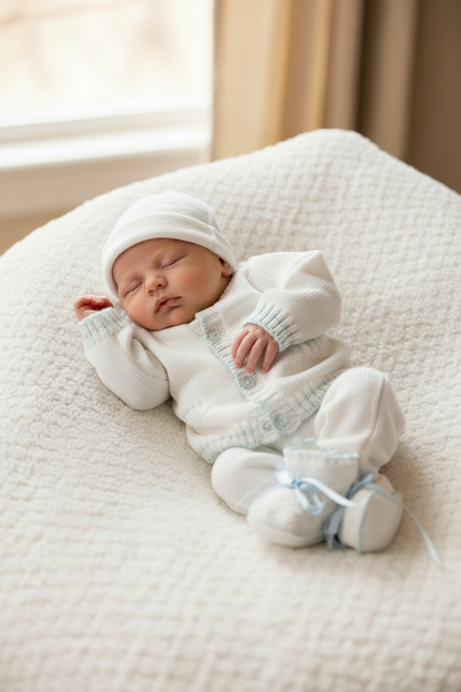 Baby Knit 4-Piece Set — Cardigan, Pants, Hat & Booties