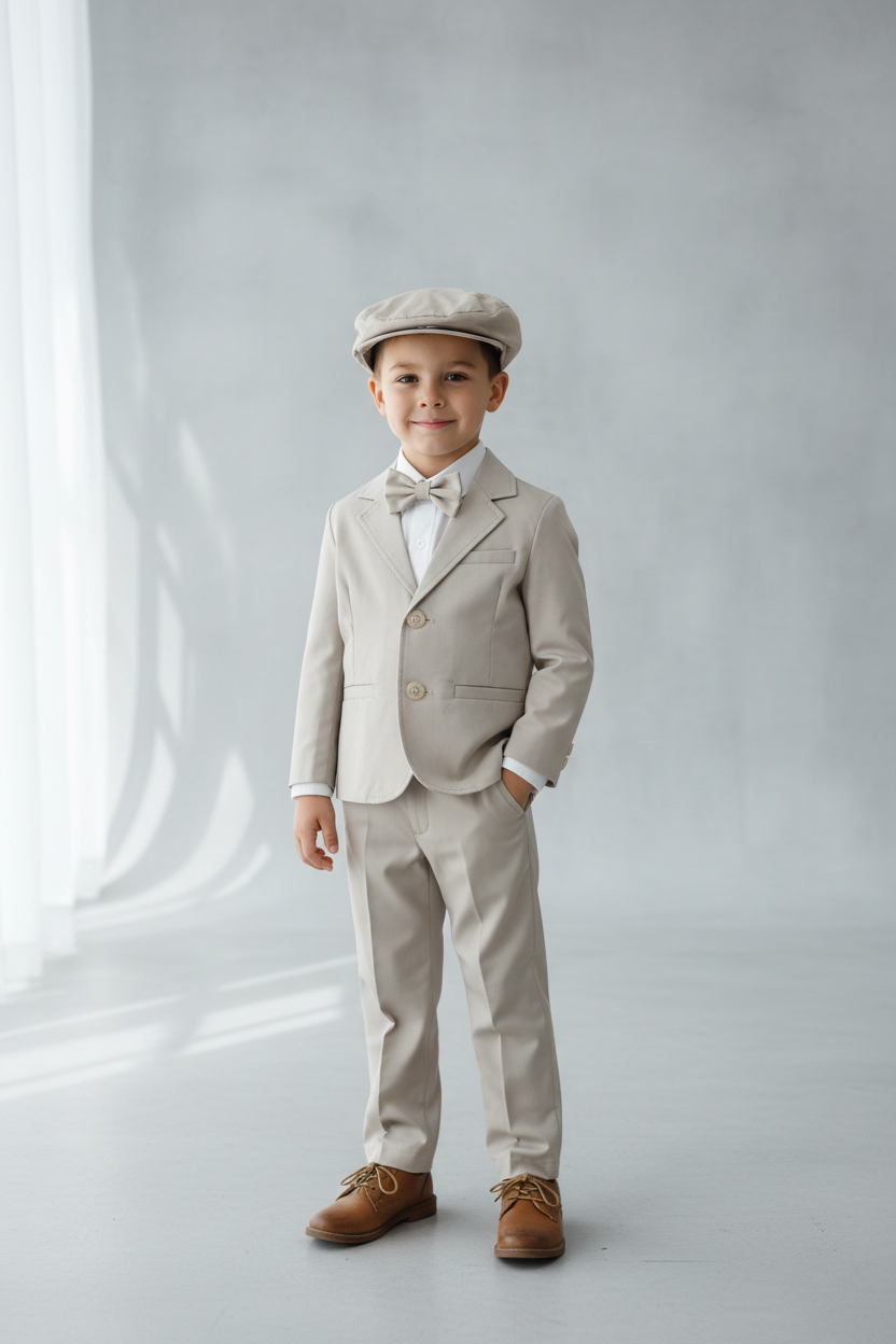 5 Pcs Beige Suit made in Italy FM33090