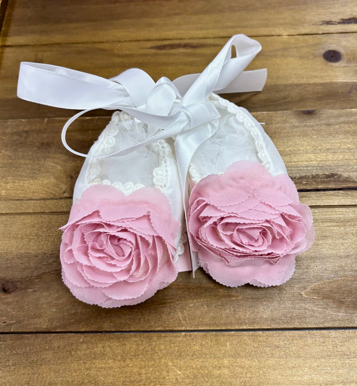 2pc Baby Girls pink & white lace pants set