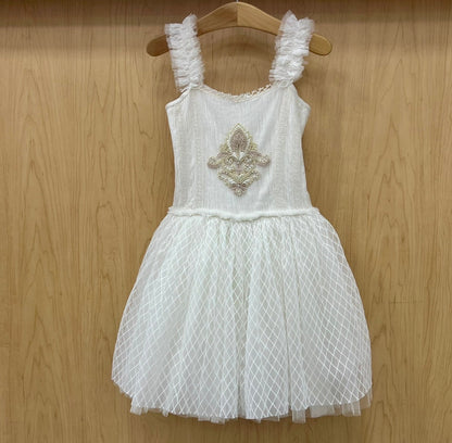 Pearl Beaded Emblem Bohemian   Dress