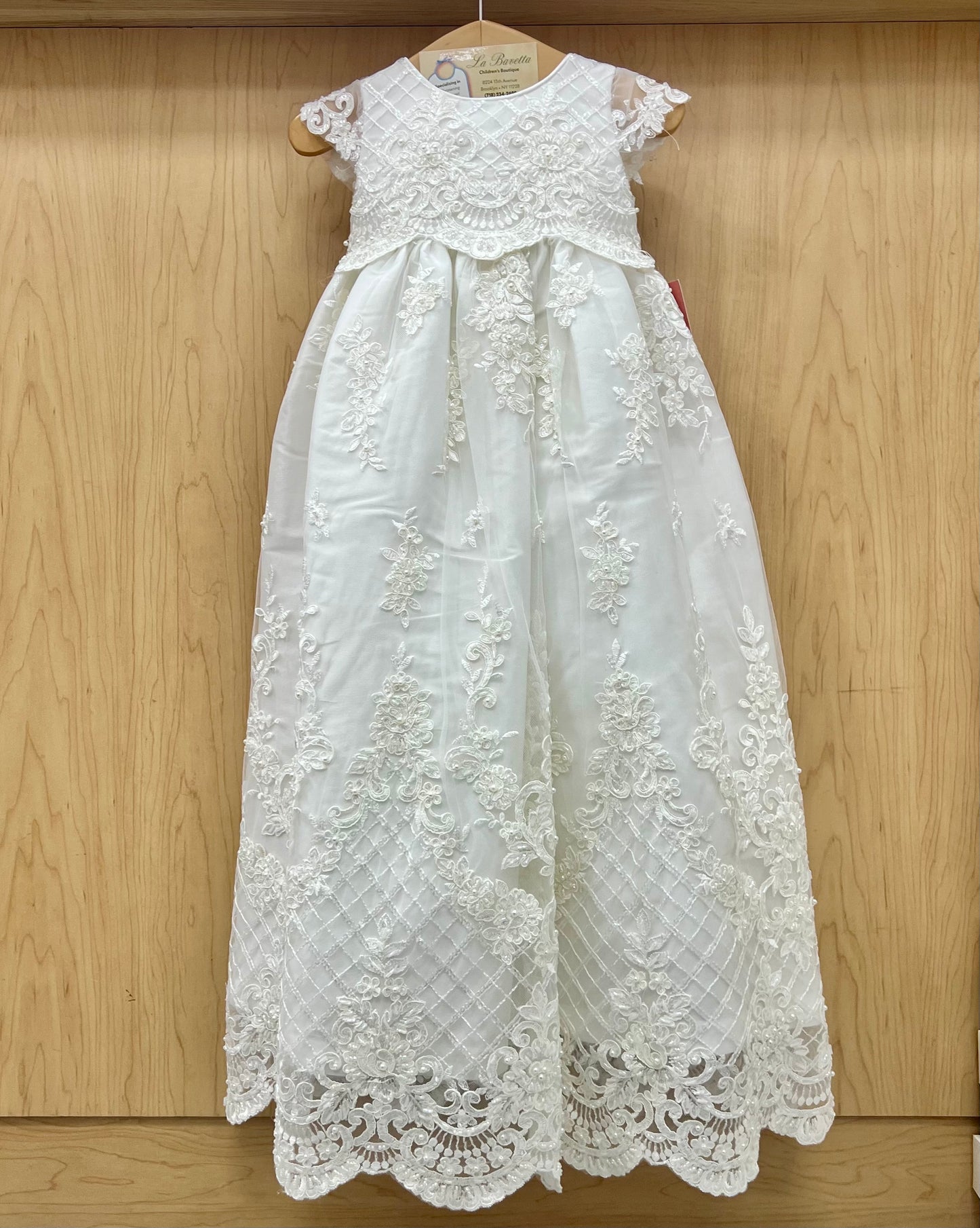 Dolce Bambini beaded silk christening gown
