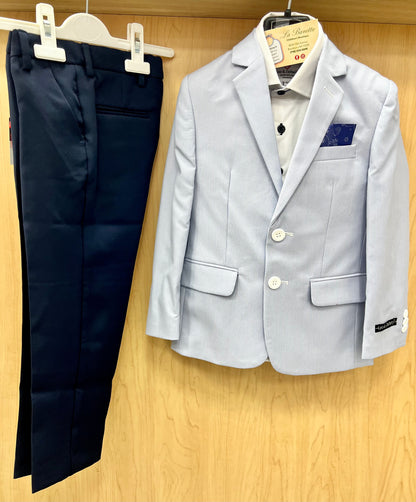 Light Blue pinstriped Boys suit