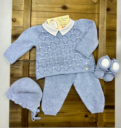 Baby  Blue Take me home cotton knit set
