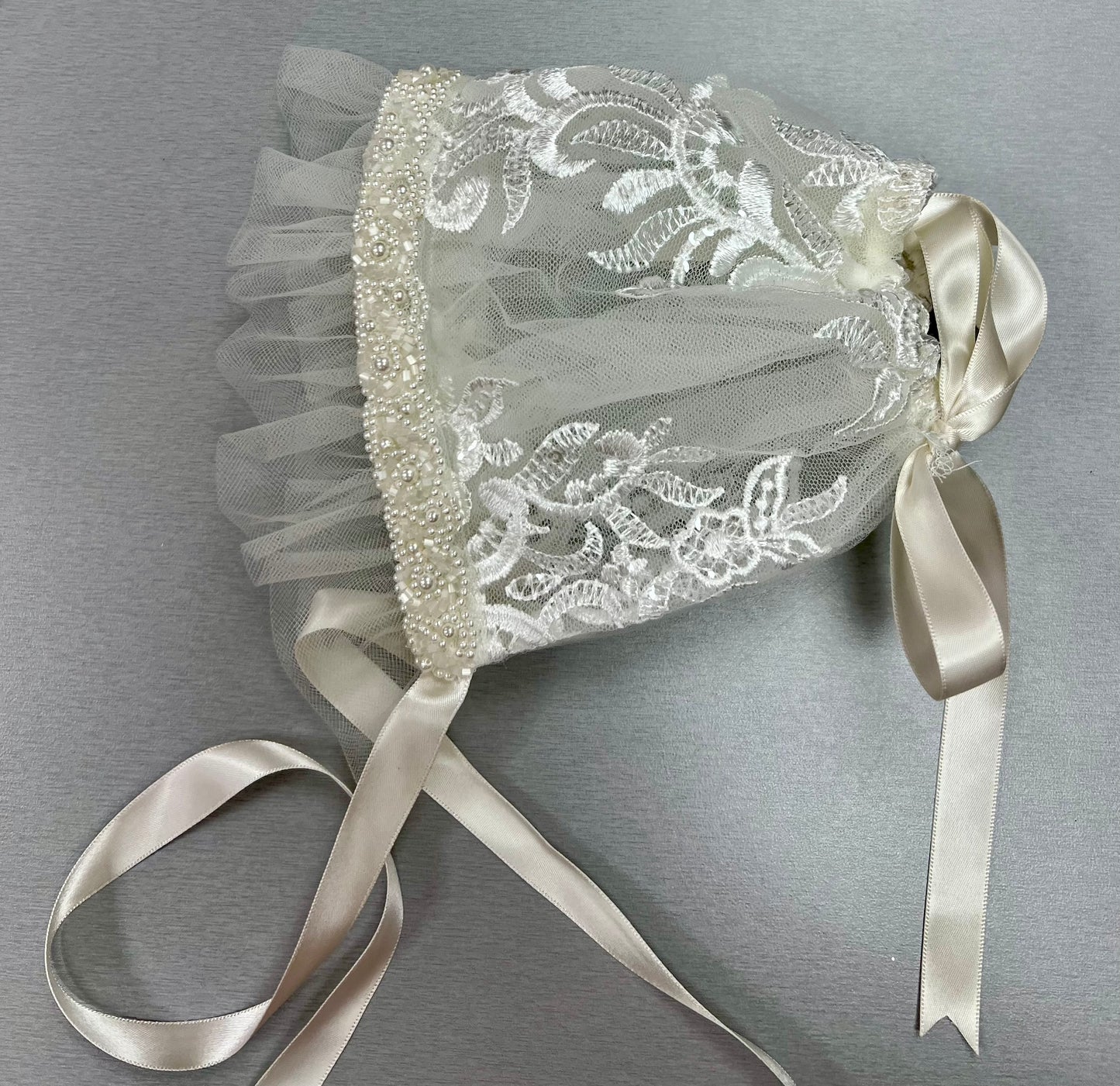 Heirloom Christening Gown with Pearl Embroidery Bianca