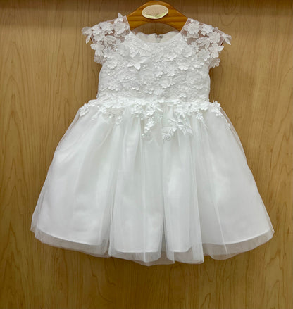 Girls Floral 3D Lace Tulle Dress