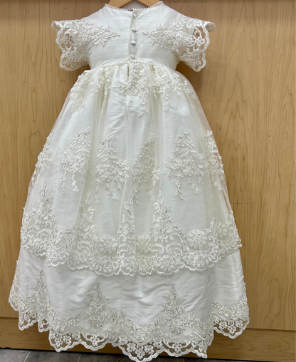 Piccolo Bacio Nicolette all silk Lace Baptism Dress