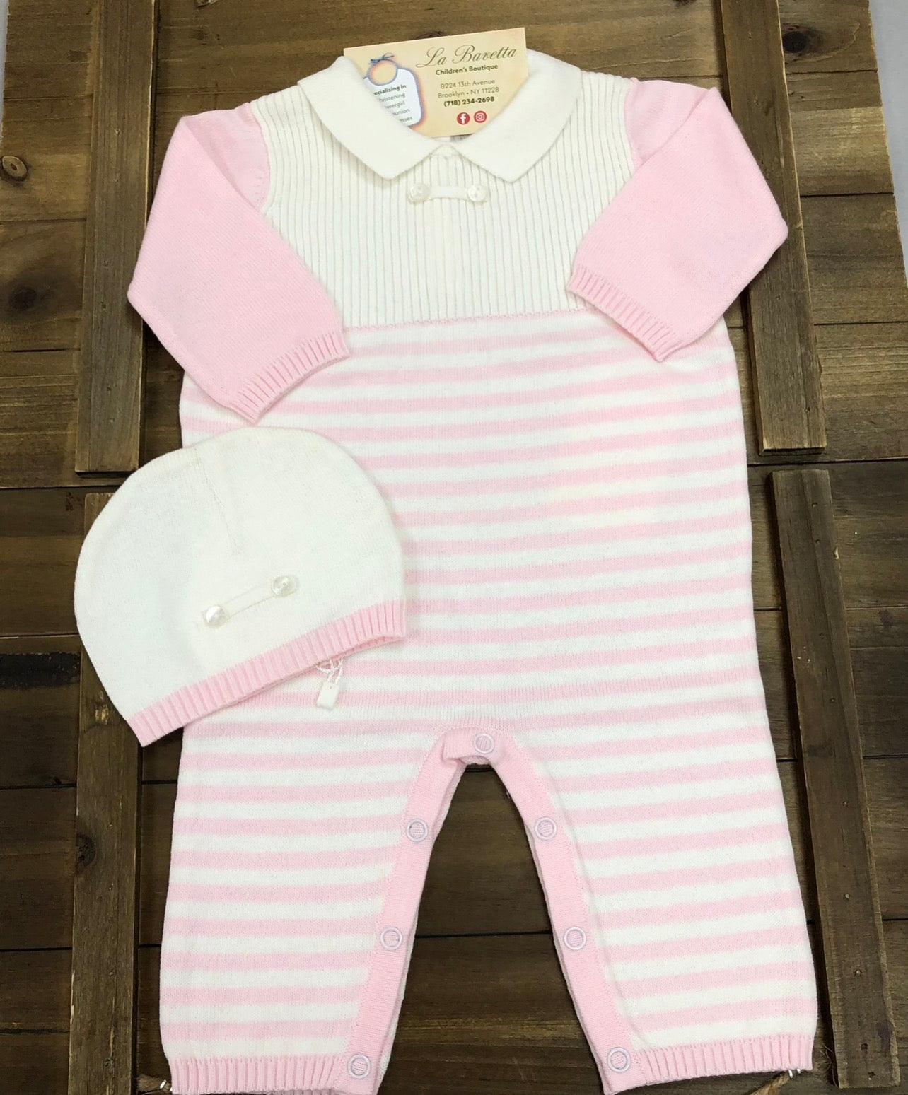 Pink Knit Baby Girl 3-Piece Take-Home Set