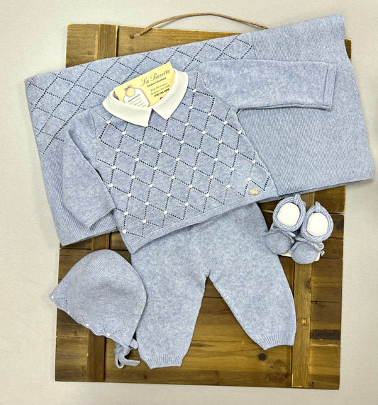 Baby  Blue Take me home cotton knit set