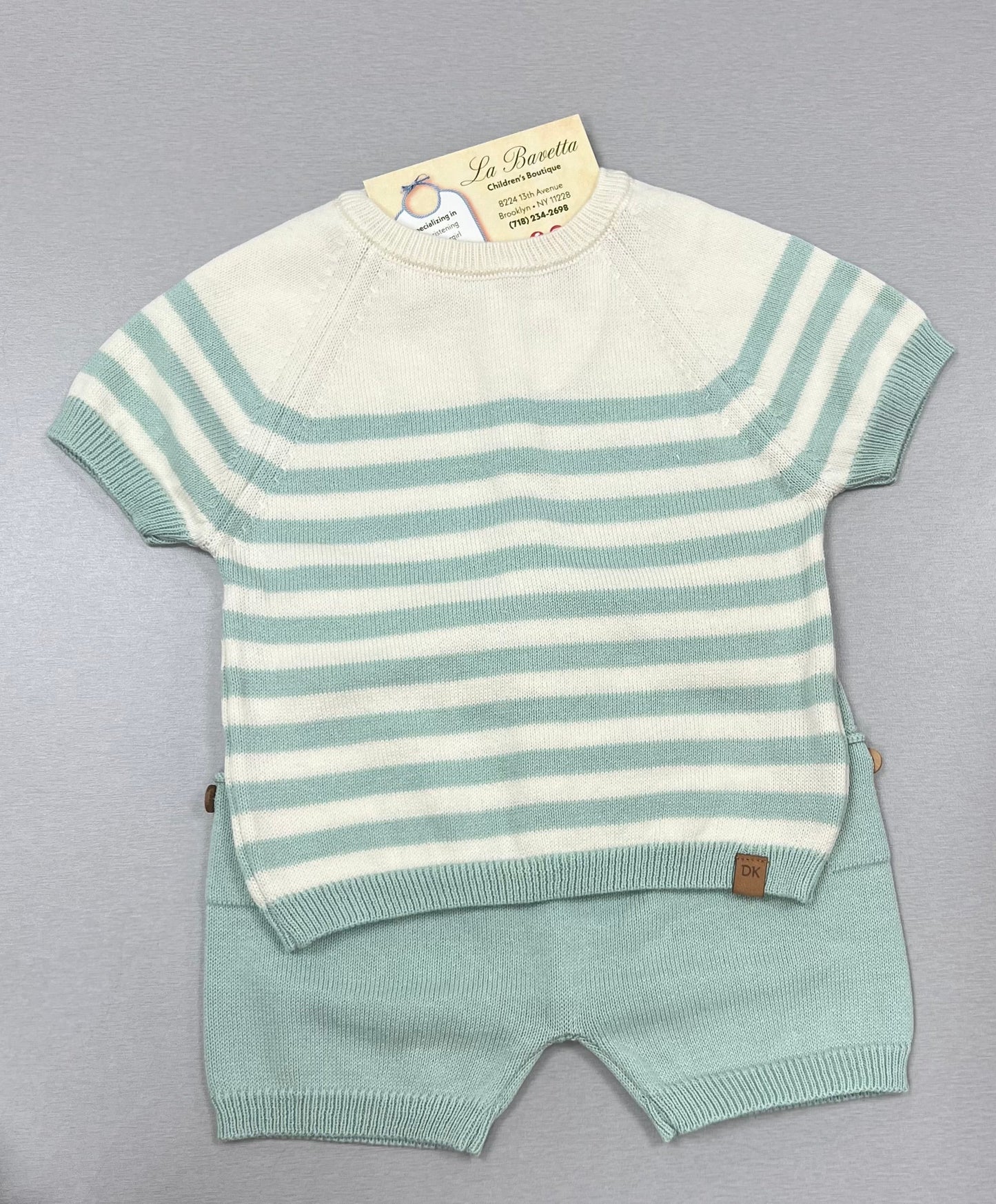 Mint Striped Knit Two-Piece Set