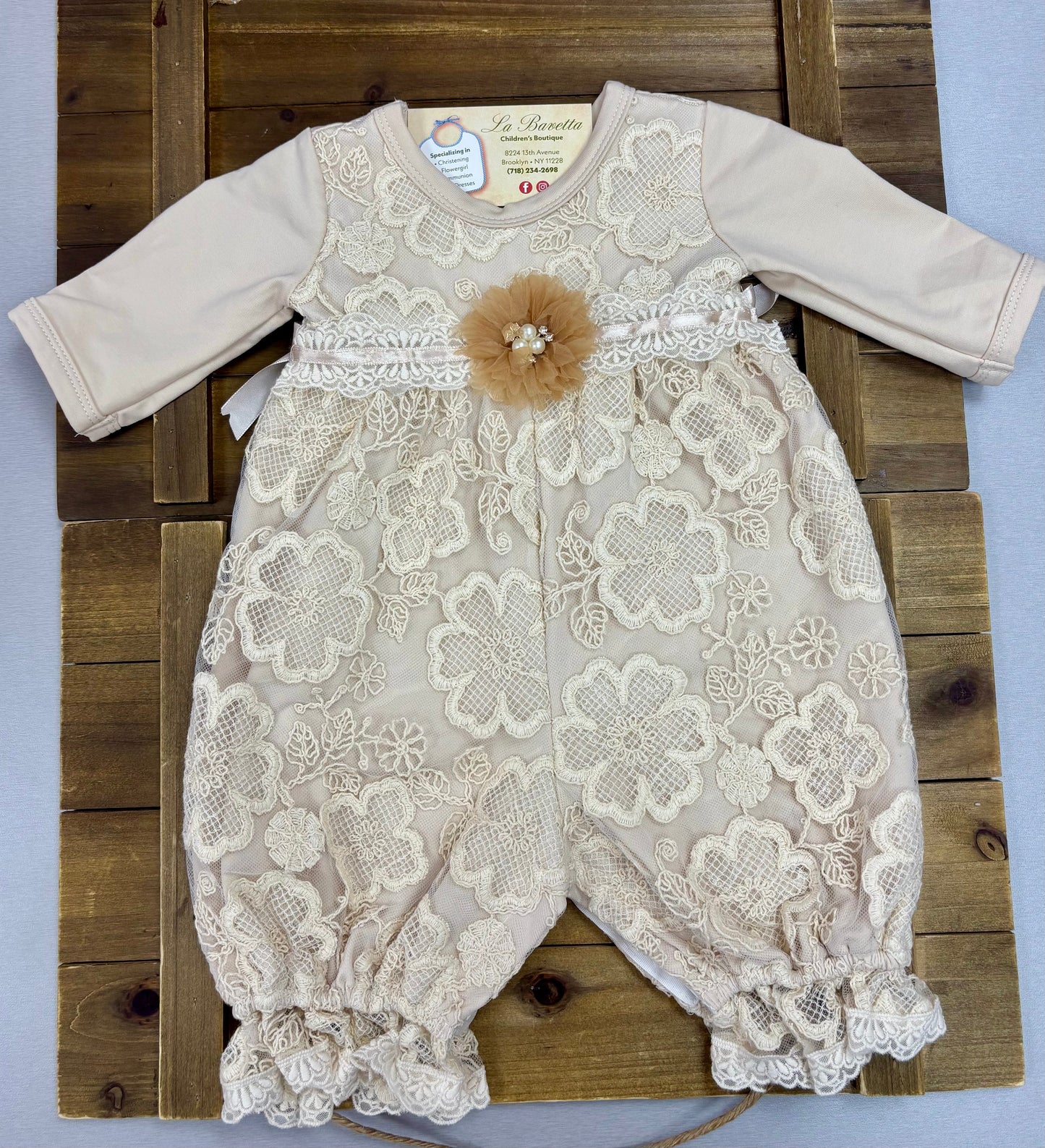 Lace Floral Romper & Headband Bundle