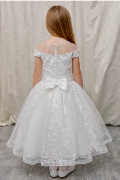 Angelic Blooms Embroidered Communion Dress