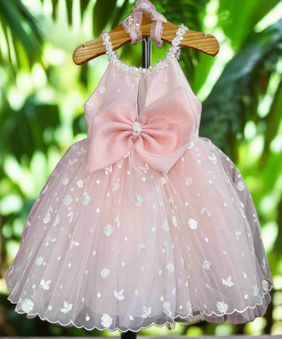 Pink and Pink 1st Birthday Dress Dolce Bambini | Childrens shopping