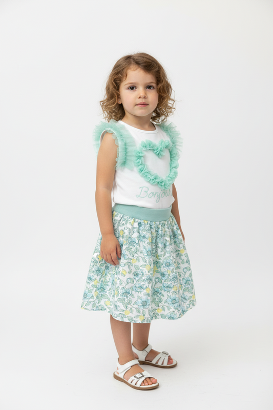 2Pc floral skirt set
