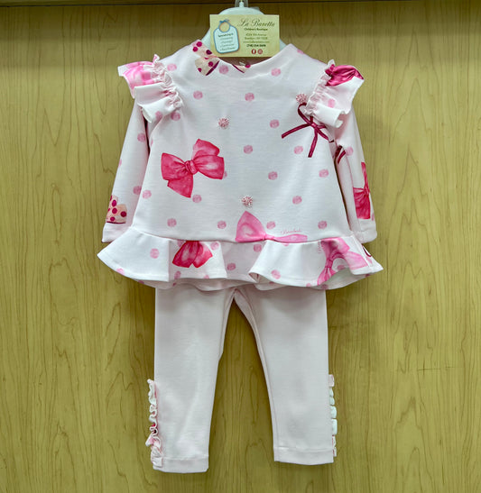 2pc girls pink pants set Made in Italy