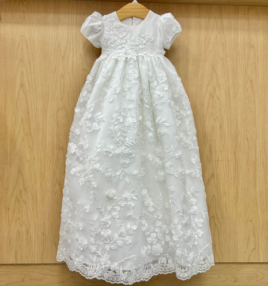 3D flower Baptism Dress