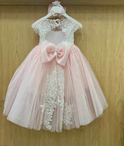 Pink Lace & Tulle Girls Special Occasion Dress