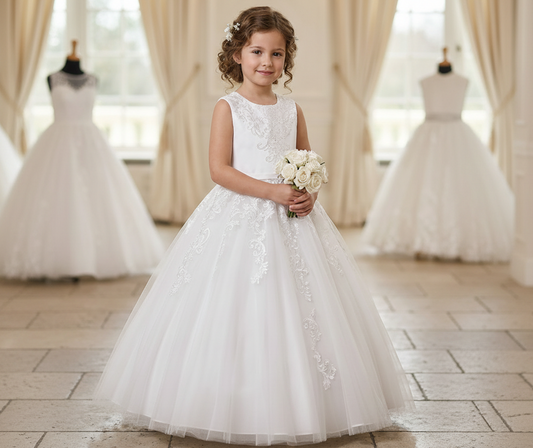 Satin bodice Sweetie Pie communion dress