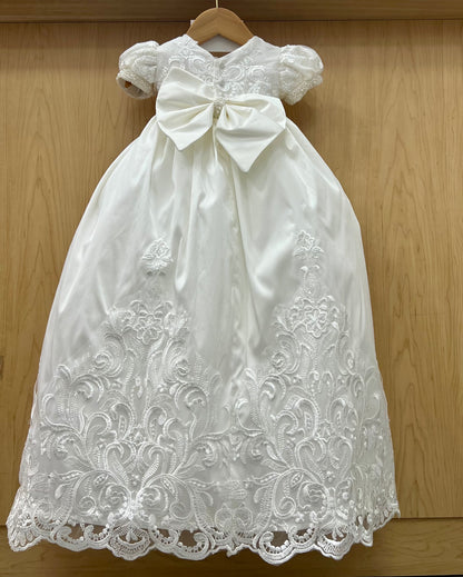 Heirloom Christening Gown with Pearl Embroidery Bianca