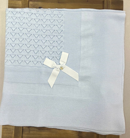 Blue & white knit boys take me home set