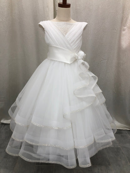 Michelina Bimbi Tiered Shimmer communion Gown made in Italy