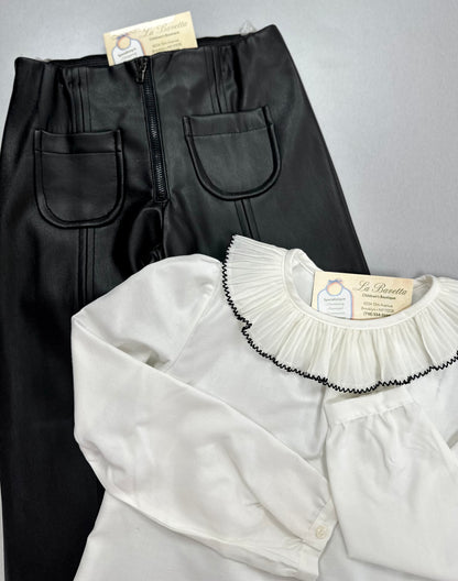 DK403 pleather pants set