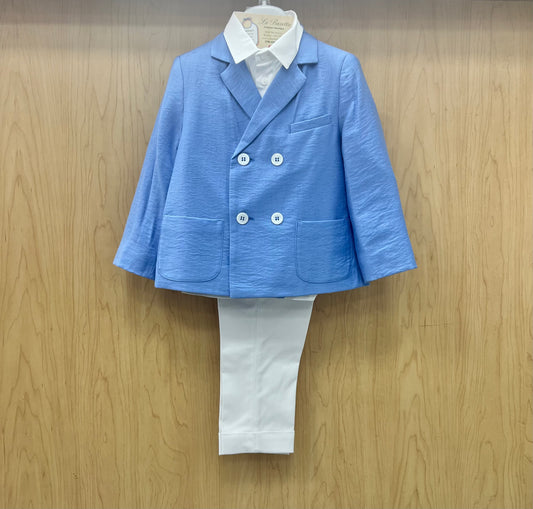 Blue and White 3Pc pants set made in Italy