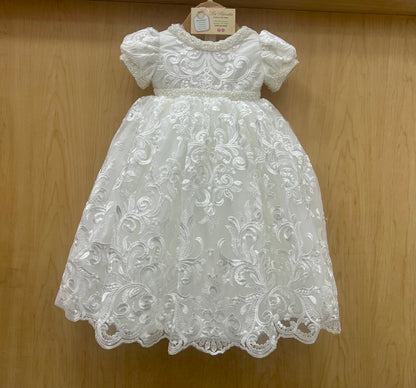 Heirloom Embroidered Lace Christening Gown Clarita