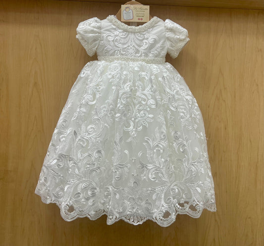 Heirloom Embroidered Lace Christening Gown Clarita
