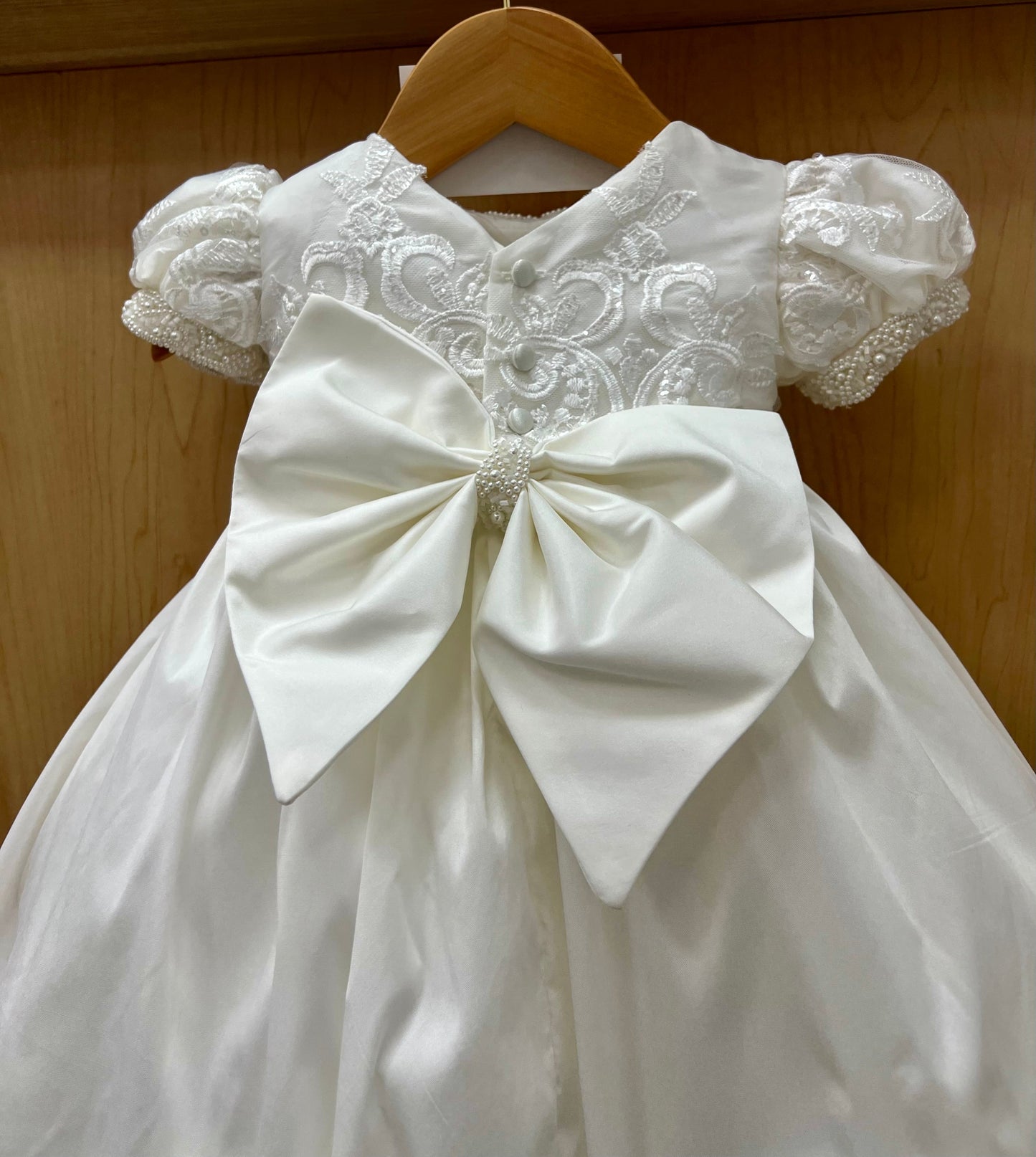 Heirloom Christening Gown with Pearl Embroidery Bianca